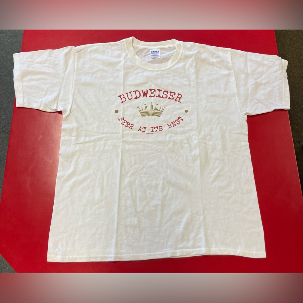 Vintage 2003 Budweiser Beer Promo White Shirt “Beer At It’s Best” XL